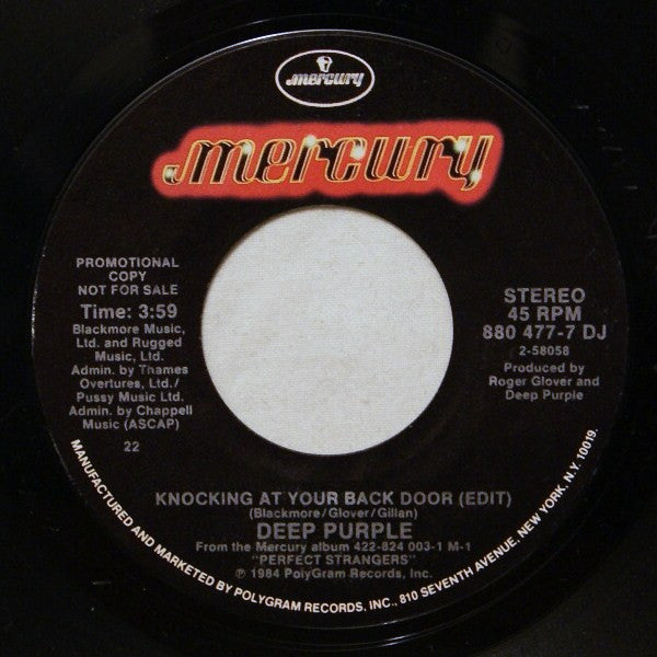 DEEP PURPLE - KNOCKING AT YOUR BACK DOOR (7", 45 RPM)