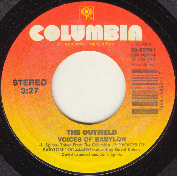 THE OUTFIELD - VOICES OF BABYLON (7", 45 RPM)