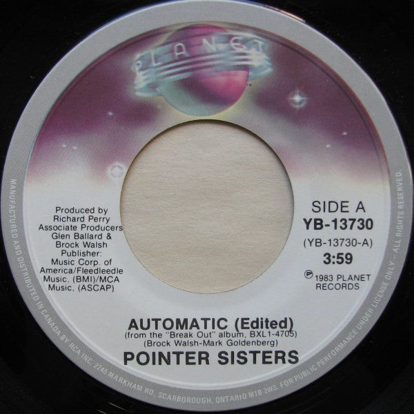 POINTER SISTERS - AUTOMATIC / NIGHTLINE (7", 45 RPM)
