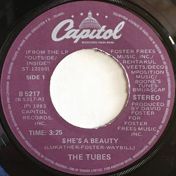 THE TUBES - SHE'S A BEAUTY (7", 45 RPM)