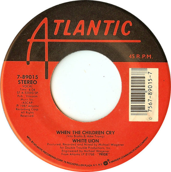 WHITE LION - WHEN THE CHILDREN CRY/LADY OF THE VALLEY (7", 45 RPM)