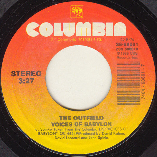 THE OUTFIELD - VOICES OF BABYLON (7", 45 RPM)