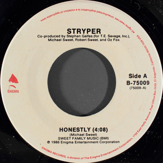 STRYPER - HONESTLY/SING-ALONG-SONG  (7", 45 RPM)