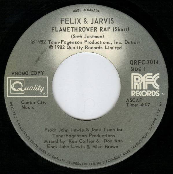 FELIX & JARVIS - FLAMETHROWER RAP (7", 45 RPM)