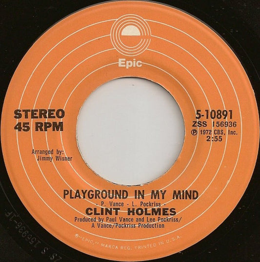 CLINT HOLMES – PLAYGROUND IN MY MIND (7", 45 RPM)