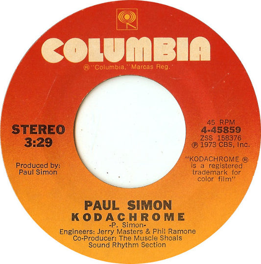 PAUL SIMON – KODACHROME / TENDERNESS (7", 45 RPM)