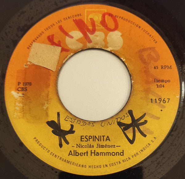 ALBERT HAMMOND - ESPINITA / FANTASMA (7", 45 RPM)