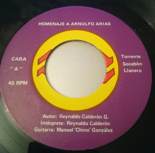 REYNALDO CALDERON - HOMENAJE A ARNULFO ARIAS / EN DONDE ESTAN LOS MILLONES (7", 45 RPM)