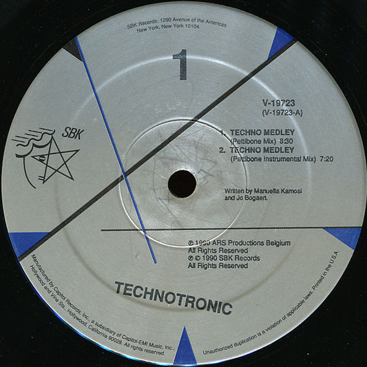 TECHNOTRONIC - TECHNO MEDLEY/ROCKIN' OVER THE BEAT