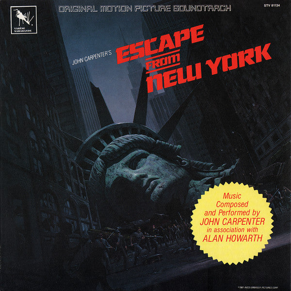 JOHN CARPENTER IN ASSOCIATION WITH ALAN HOWARTH - ESCAPE FROM NEW YORK (ORIGINAL MOTION PICTURE SOUNDTRACK)