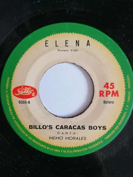 BILLO'S CARACAS BOYS - ELENA / MI CUNDE (7", 45 RPM)