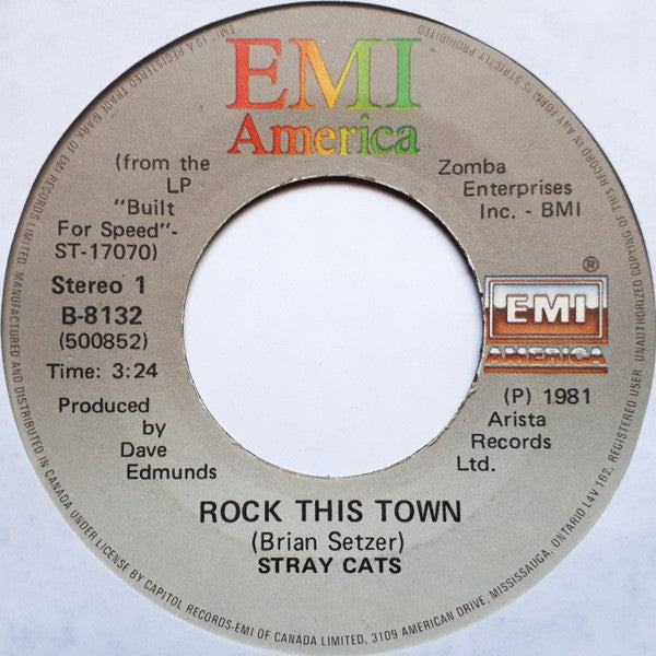 STRAY CATS - ROCK THIS TOWN (7", 45 RPM)