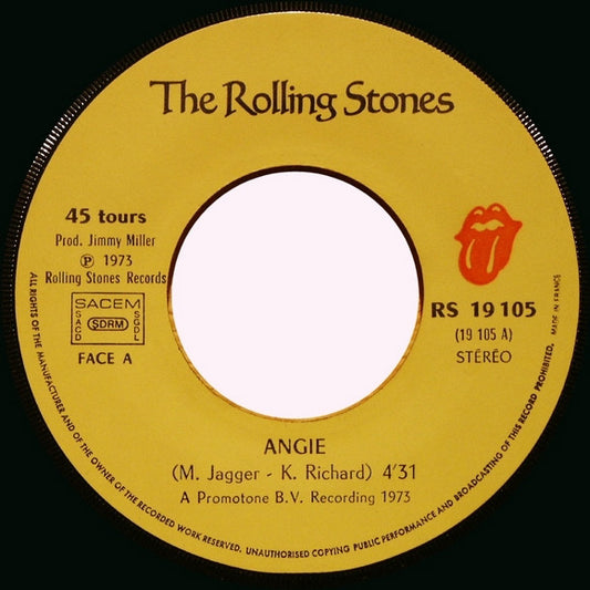 ROLLING STONES - ANGIE / SILVER TRAIN (45 RPM, 7")