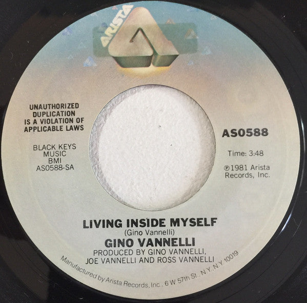 GINO VANNELLI - LIVING INSIDE MYSELF (7", 45 RPM)