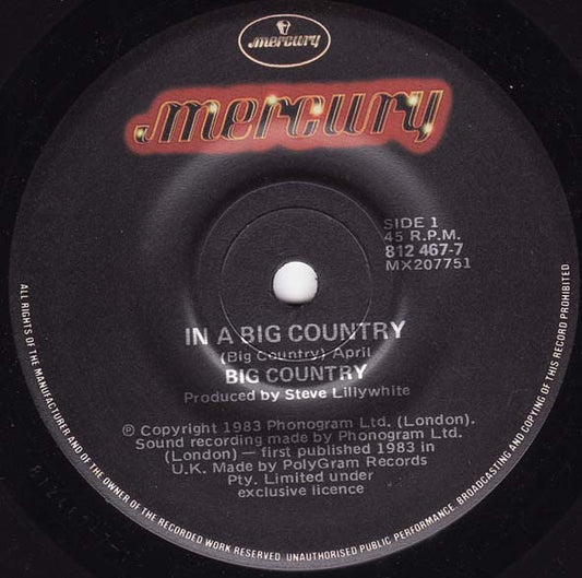 BIG COUNTRY - IN A BIG COUNTRY (7", 45 RPM)