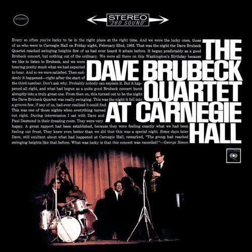 THE DAVE BRUBECK QUARTET - AT CARNEGIE HALL